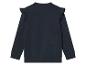Sweat-shirt bleu marine pour fille, manches longues, détails froncés.