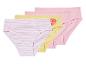 Trois culottes pour filles : rayées, jaune et rose.