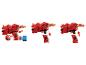 Jouets de pistolets rouges qui peuvent être assemblés.