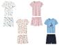 Ensembles de pyjamas pour enfants: blanc avec poissons, rose avec fleurs, blanc avec cœurs, bleu avec bateau.