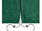 Tissu vert avec une fermeture éclair et des cordons de serrage ajustables en bas