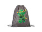 Un sac à dos de sport gris LEGO Ninjago avec un ninja vert.