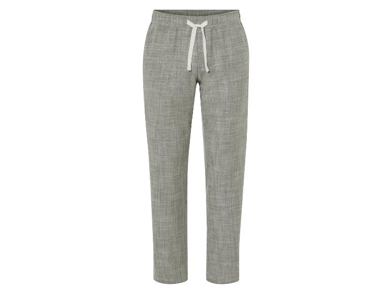 Pantalon gris clair à cordon, style décontracté.