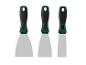 Trois spatules Parkside avec des manches vertes et noires.