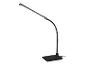 Lampe de bureau LED noire à bras flexible.