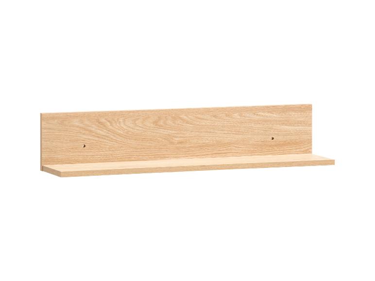 Étagère murale en bois clair avec deux trous de fixation