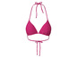 Un haut de bikini rose avec des bretelles halter.
