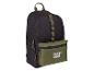 Sac à dos noir avec poche avant verte et logo blanc