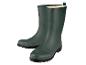 Deux paires de bottes de pluie vert foncé.