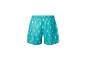 Shorts de bain turquoise à motif perroquet.
