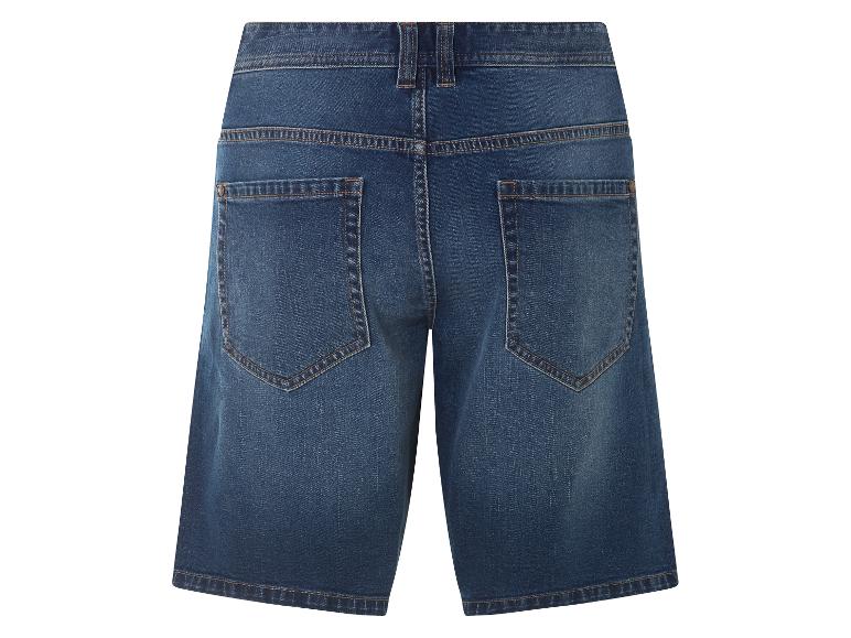 Short en jean bleu foncé, vue arrière.