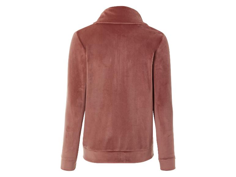 Un sweat en velours rose à manches longues
