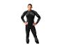 Homme en leggings et maillot thermique noir avec détails gris.