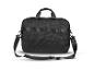 Un sac à dos noir pour ordinateur portable avec une bandoulière.