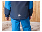 Une veste et un pantalon de ski bleu pour enfants.