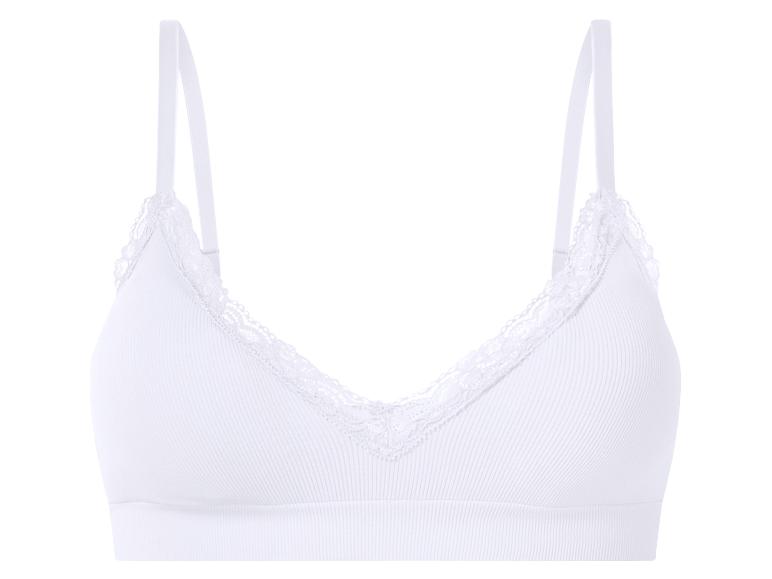 Soutien-gorge bralette blanc avec bordure en dentelle