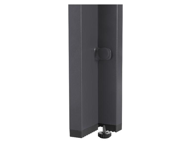 Profil d'angle en métal gris foncé avec pied réglable et vis