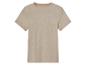 T-shirt beige en lin, style minimaliste.