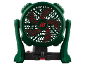 Ventilateur à batterie vert et noir avec pales rouges