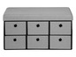 Banc de rangement gris avec six tiroirs