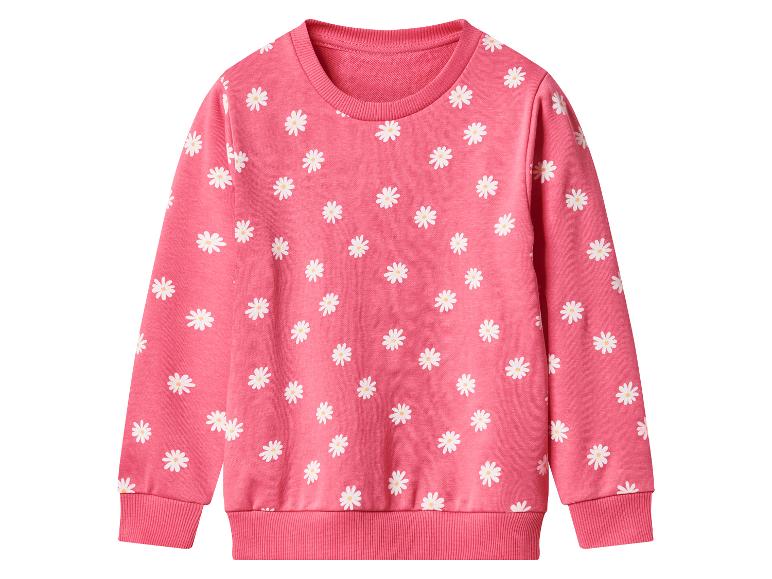 Sweat-shirt rose pour enfant avec motif marguerites blanches