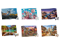 Puzzles pour enfants LUPILU® avec différents motifs tels que des châteaux, des canyons et des villes.