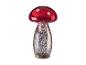 Décoration champignon en verre moucheté rouge et argent