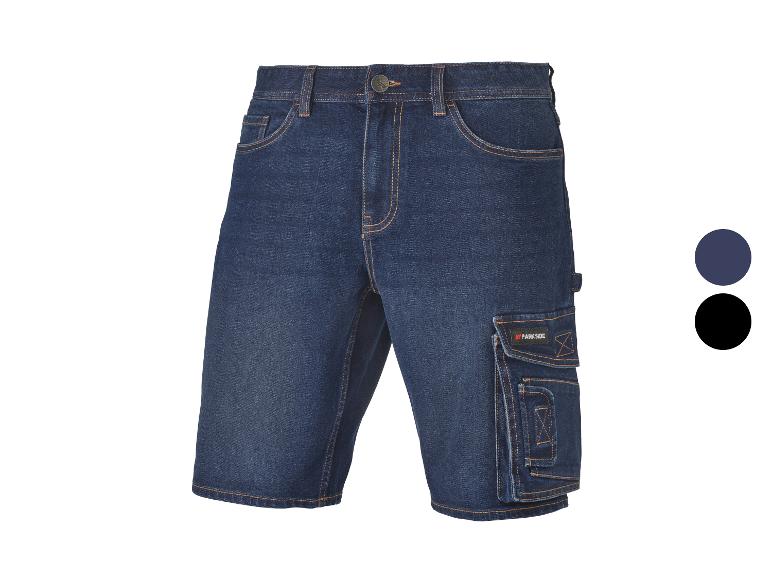Shorts cargo Parkside en jean, bleu foncé.