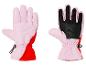 Une paire de gants d'hiver roses et rouges.