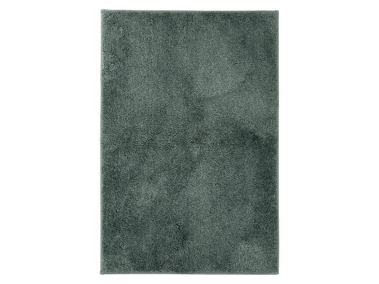 Tapis de bain rectangulaire vert foncé texturé