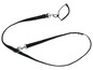 Laisse de chien noire avec collier.