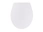 Un abattant de toilette blanc.