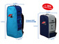 Deux sacs F2 SUP, un bleu et un gris, avec dimensions.