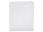 Drap housse blanc.