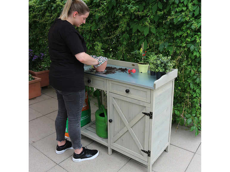 Aller en mode plein écran : HABAU Table de jardin avec armoire inférieure, 98 x 48 x 95 cm - Image 15