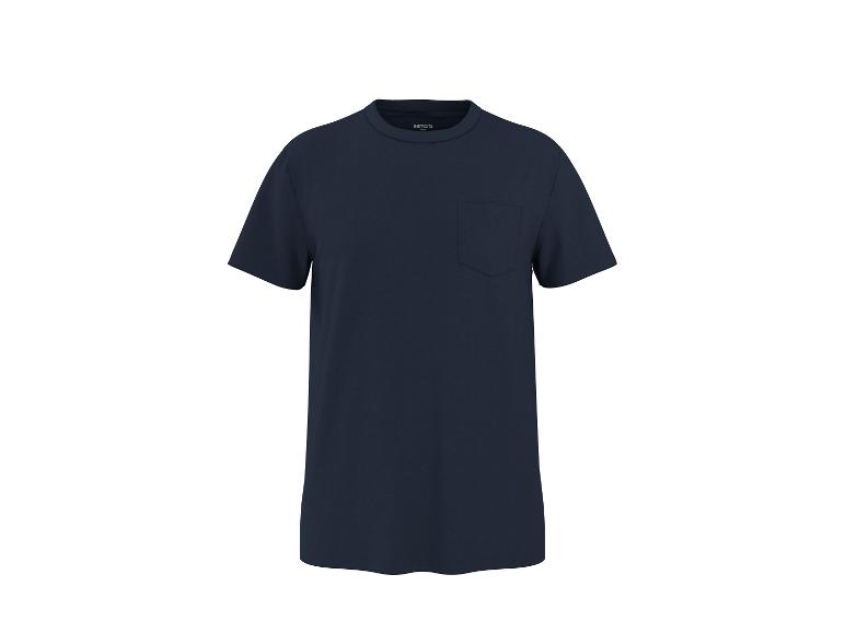 T-shirt homme bleu marine à manches courtes avec poche poitrine.