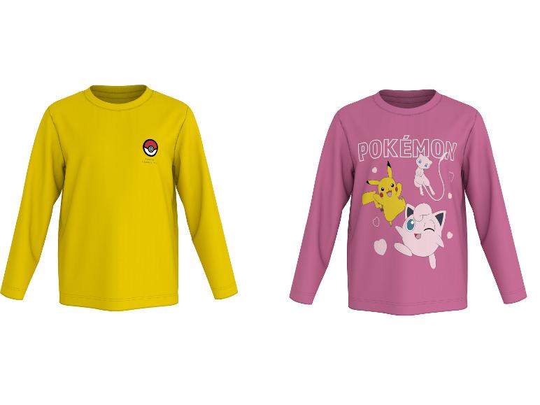 LUPILU® T-shirts à manches longues pour enfants, lot de 2, avec motifs Pokémon