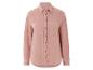Chemise boutonnée rose poudré, manches longues, style décontracté.