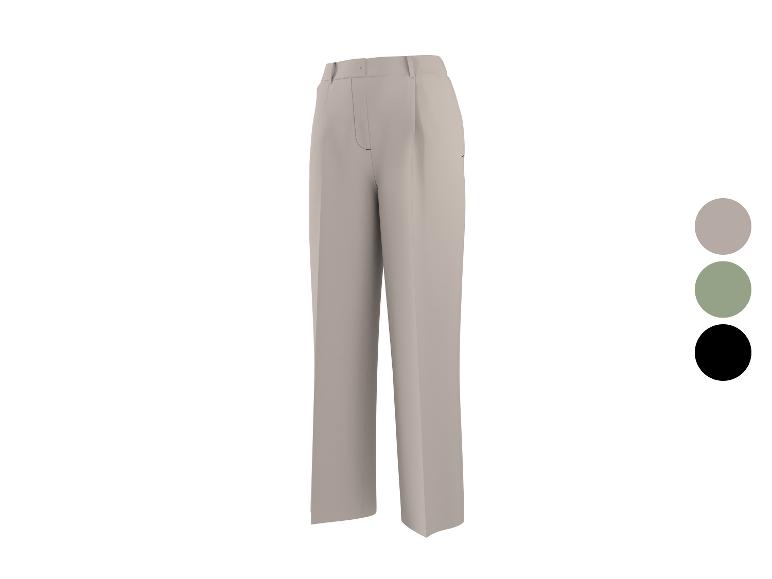 Pantalon femme beige clair avec options de couleur : beige, vert et noir.