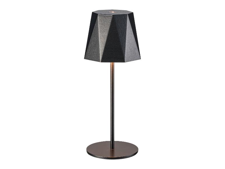 Lampe de table noire avec abat-jour facetté et base ronde