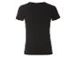 T-shirt noir côtelé à manches courtes.