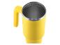 Mug de voyage isotherme jaune avec anse, vu de dessus