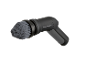 Brosse de nettoyage électrique noire à poils gris.