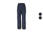 Pantalon de ski homme CRIVIT bleu foncé avec détails noirs et deux échantillons de couleur.