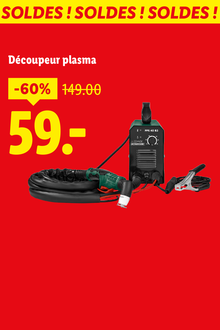 Découpeur plasma PARKSIDE en promotion à 59.- au lieu de 149.-
