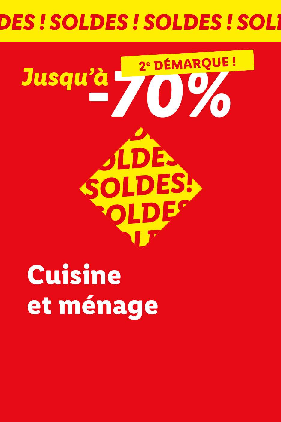 2ème démarque des soldes sur la catégorie Cuisine et ménage : Jusqu'à -70% sur une sélection d'articles