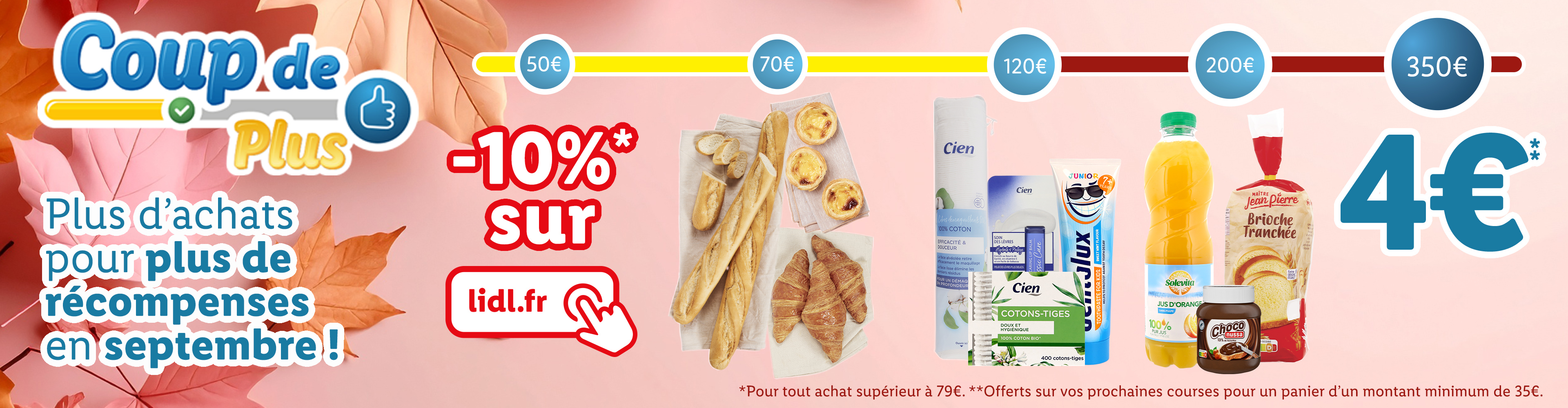 Plus d'achats pour plus de récompenses en septembre en magasin et bénéficier aussi de -10% sur Lidl.fr