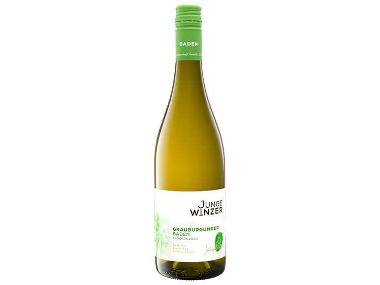 Bouteille de vin blanc Junge Winzer Grauburgunder Baden Trocken 2023.