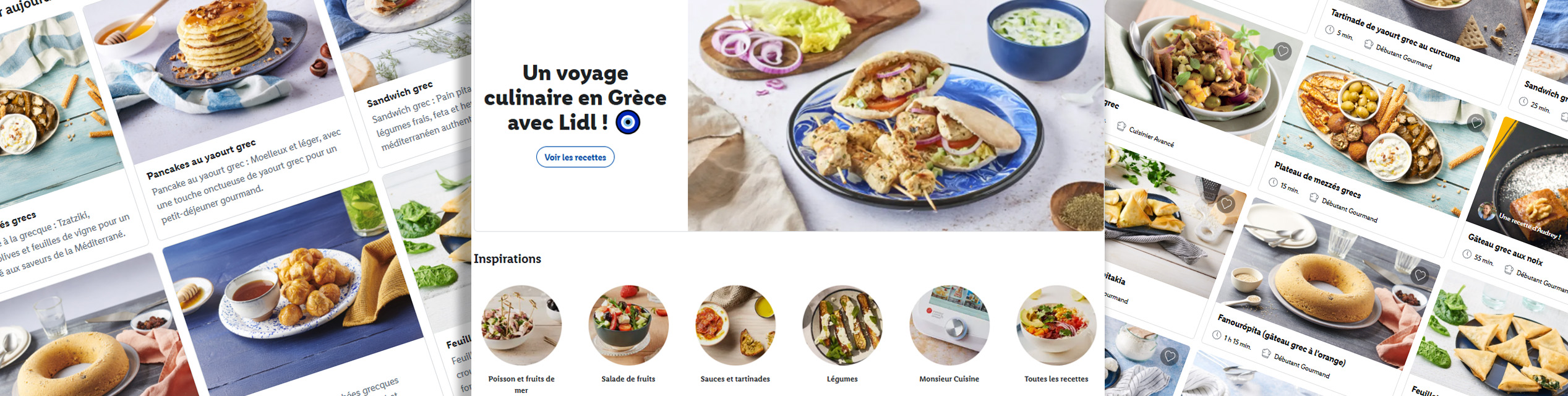 Recettes grecques Lidl : souvlaki, mezzés, pâtisseries et plus.