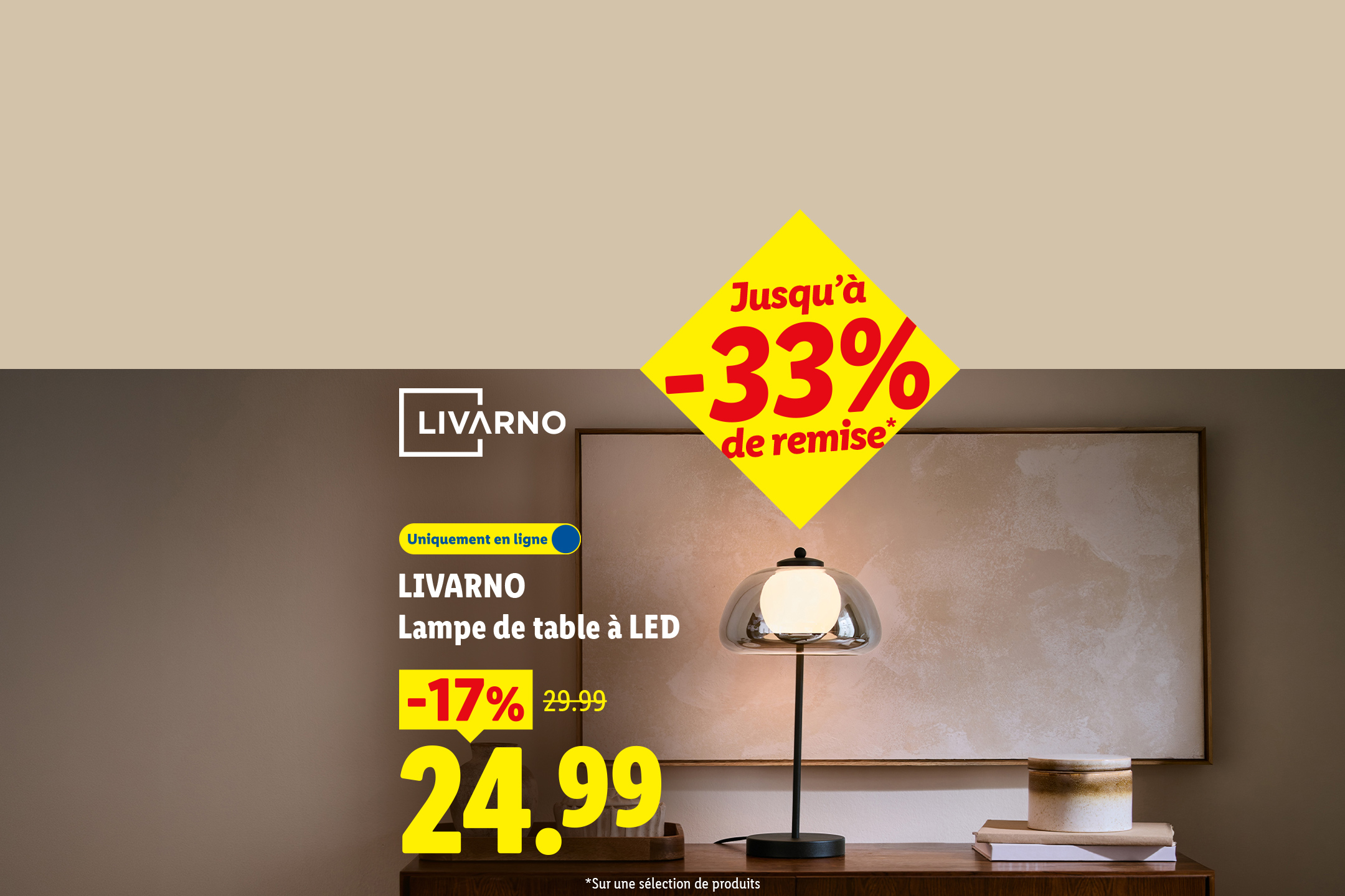Lampe de table à LED en promotion, avec jusqu'à -33% de remise.